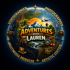 Adventures with Lauren travel-themed circular logo