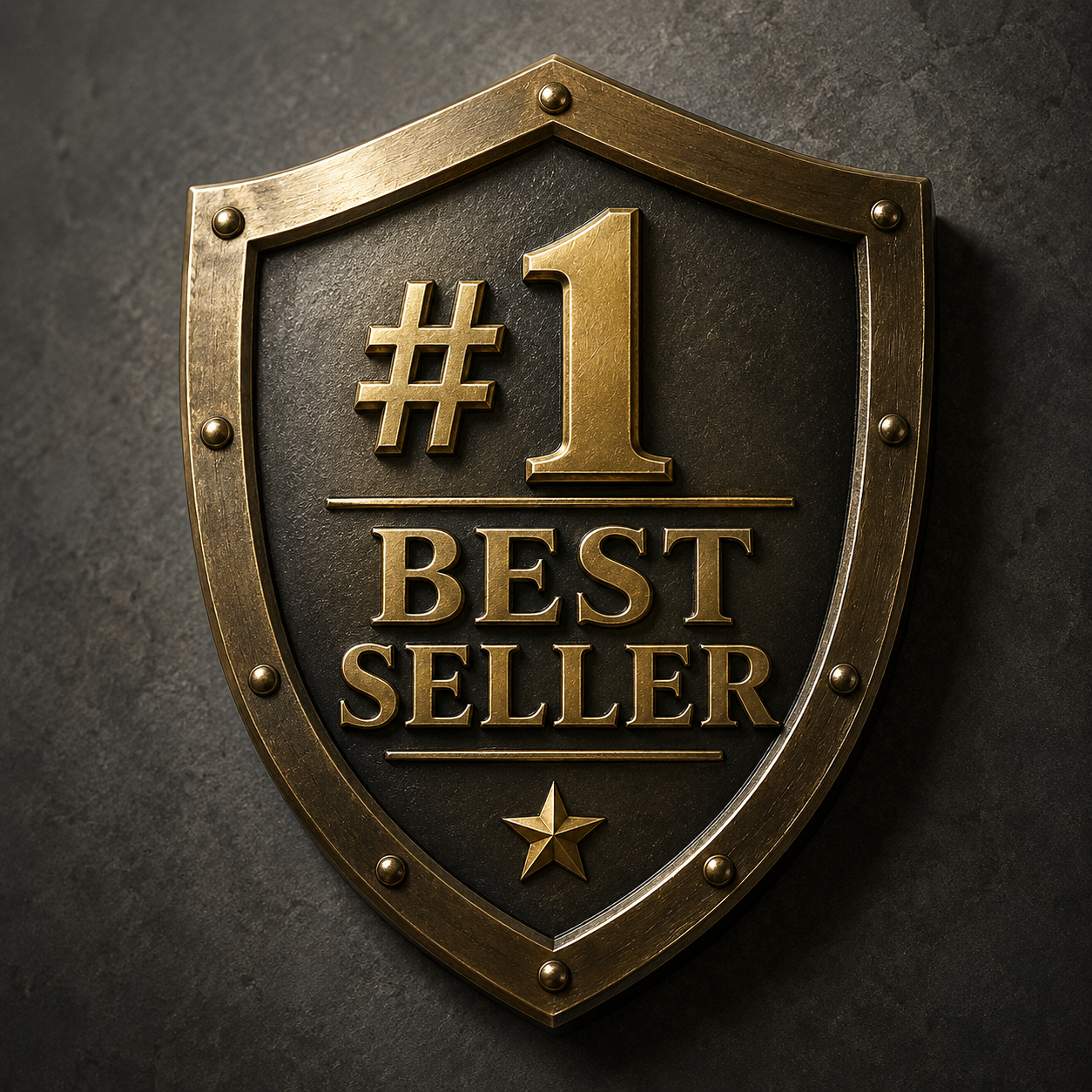 Gold #1 best seller shield emblem