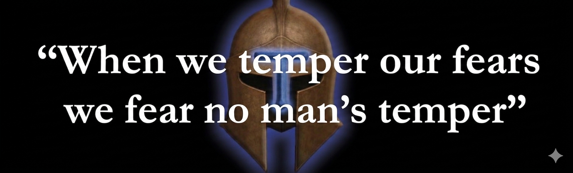 Inspirational quote over glowing Spartan helmet